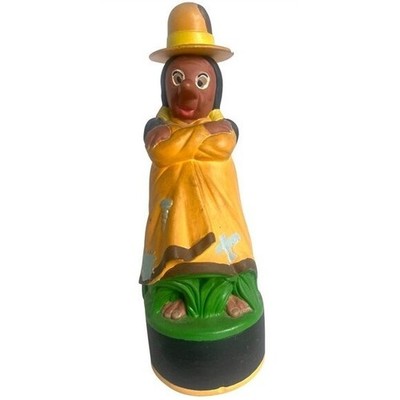Vtg Studio Piece by BW 1970 Painted Ceramic Figurine N.A. Woman Dress Hat READ