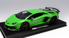 118 Ivy Models Lamborghini Aventador Svj Novitec In Green Leather Base