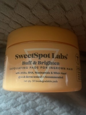 SweetSpot Labs Buff & Brighten Exfoliating Pads For Ingrown Hair, 50 Pads