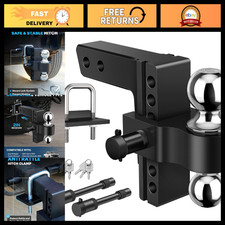 6 Adjustable Trailer Hitch For 2 Receiver Anti-rattle Locking Heavy-duty Des 6 Adjustable Trailer Hitch For 2 Receiver Anti-rattle Locking Heavy-duty Des