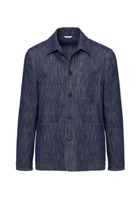 NWT MANUEL RITZ BLUE STRETCH COTTON WOOL DENIM OVERSHIRT 3932G2440 253611 SIZE M