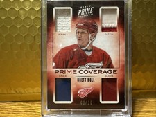 2012 Brett Hull Panni Prime Hockey Prime Coverage Patch Glove Stick Jersey 09/10