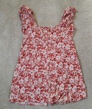 Madewell Margie Mini Dress In Abstract Flora Orange Floral Linen Blend 16