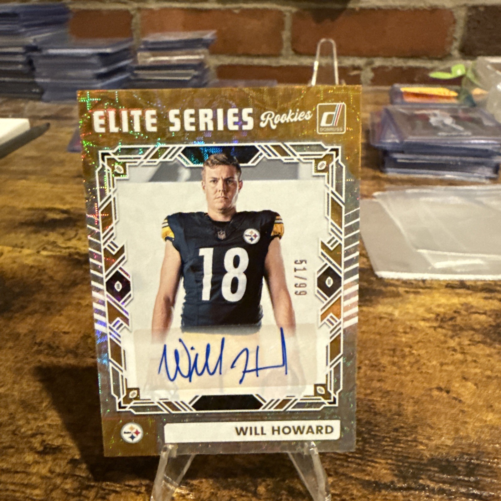 2025 Donruss Will Howard Rookie Auto Elite Series 51/99 Steelers