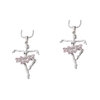 2 Pack Ballerina Schmuck Ballerina-anhänger Halskette Aus Legierung