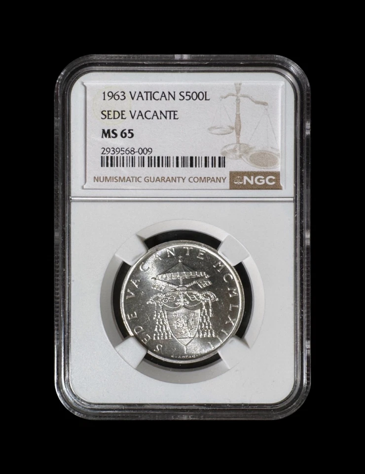VATICAN CITY. 1963, 500 Lire, Silver - NGC MS65 - Sede Vacante, Aloisi-Masella 9 - Image 2 of 4