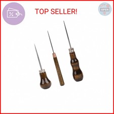 UtySty 3 Pack Scratch Awl Tool with Wooden Handle Gourd Shape Pin Punching for L