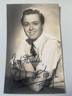 Richard Attenborough signed photo pre print stuck on paper