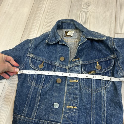 VTG Lee Riders Denim Jean Jacket Blue Boys Size 7 Button Front Union Made USA - Picture 7 of 12