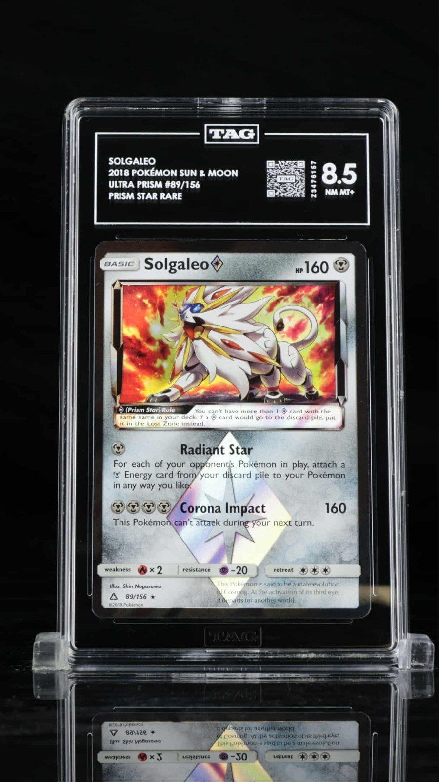 Solgaleo 2018 Pokemon Sun&Moon ultra Prism #89/156 Prism Star Rare