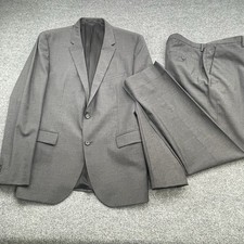 Traje Hugo Boss 44R 34x32 2 piezas The Grand/Central gris lana virgen