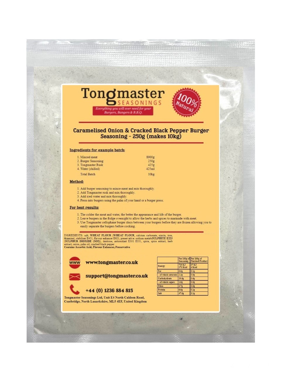 Caramelised Onion & Cracked Black Pepper Burger Seasoning - 250g
