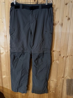 Columbia Omni-Shade Convertible Hiking Pants/Shorts Gray Nylon Men's 34x32