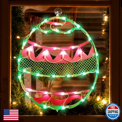 LAMPHOME 17'' Lighted Green Pink Chevron Easter Egg Window Silhouette