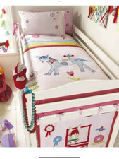Izziwotnot "Ribbons and Rosettes" single duvet cover and pillow case - new