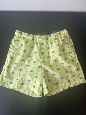 Youth Art Class Swim Trunks Size Large 10/12 Yellow With Palm Trees