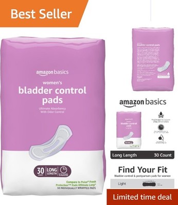 Women's Postpartum Incontinence Pads - Unscented, 30 Count, Breathable Design
