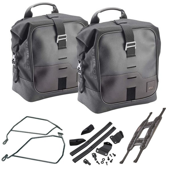 Givi Borse Laterali 16L Schwarz CRM102 + Telai Yamaha FZ6 Fazer 600 2004-2006-image