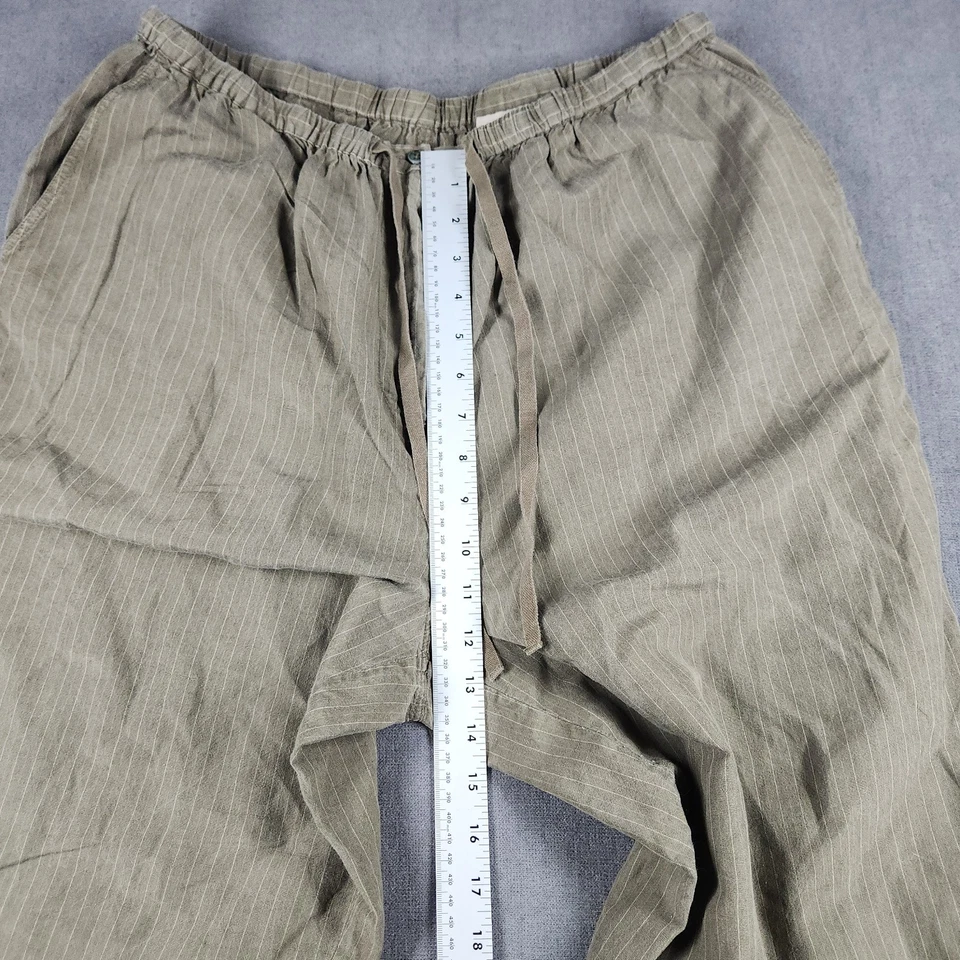 Pantalones Kate Hill Para Mujer Talla 16 Lino Seda Estilo Pull-on Cordón Tiras Cortas Foto 4 de 4