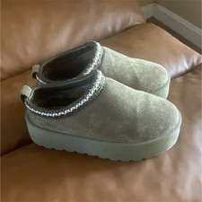 Olivia  Kate Beige Suede Comfort Clog Slippers Braided Trim Women's Size 8