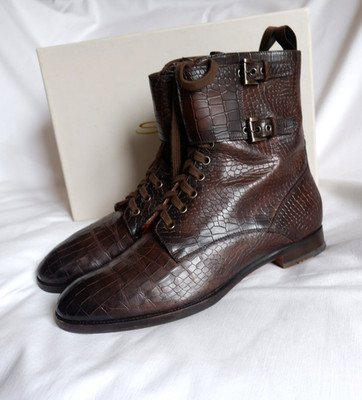 Santoni ladies stiff boots double monk D 41 VGC With Original Packaging NP 850,- 
