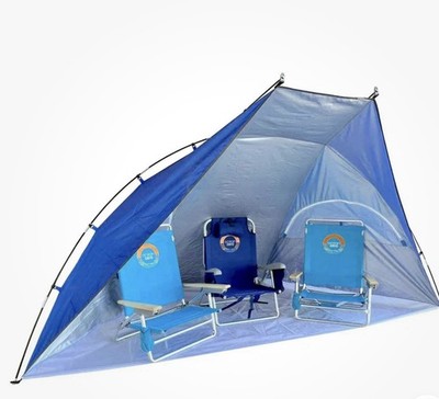 New Ocean Zero Portable Beach Shade. 100% Recycled Materials - Blue UPF 50+