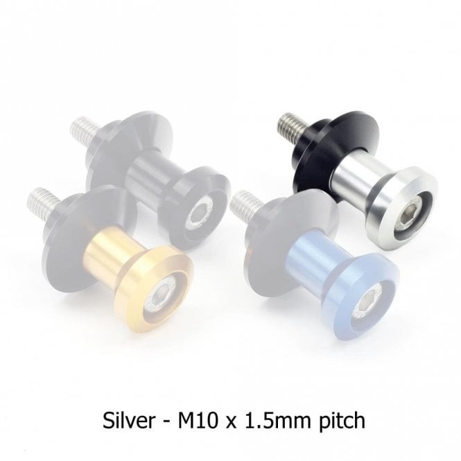 BikeTek - Swing Arm Spools/Bobbins / Silver / M10 (1.5mm Pitch)