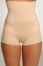 Maidenform Womens Self Expressions 00850 Hi-Waist Boyshort Shapewear - Sz M Tan