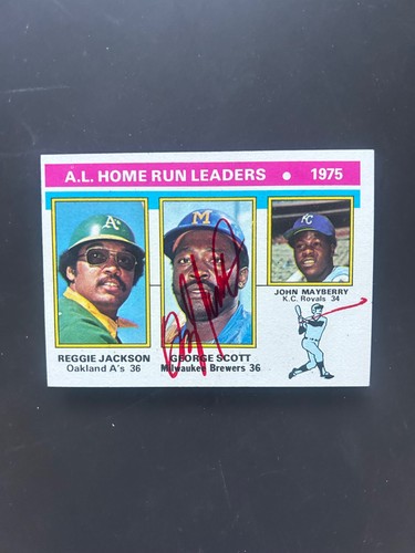 AL Home Run Leaders [Jackson, Scott, Mayberry] #194 1976 Topps card