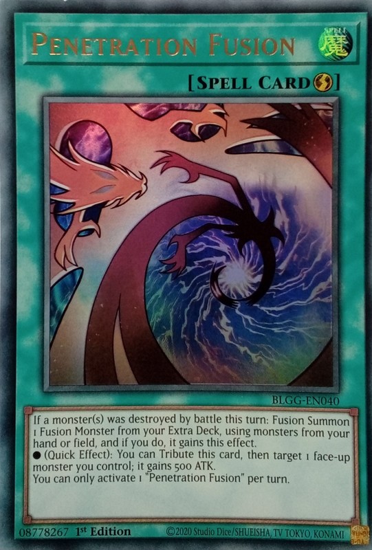BLGG-EN040 PENETRATION FUSION ULTRA RARE 1ST EDITION YuGiOh CARD