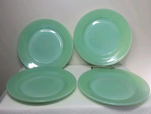 New ListingLot Of 4 Fire-King Jadeite Restaurant Ware Lunch Plate 8” x 1”  RARE 1948-1950