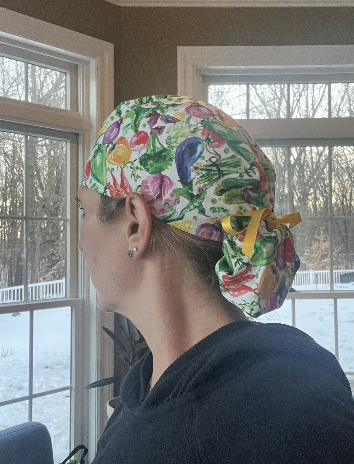 Cappello VERDURE orto pony coda di cavallo scrub chirurgia chirurgica O berretto donna