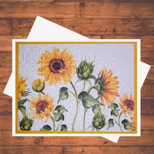 Embossed Sunflower Card Kit: DIY Set of 6 A2 Handmade Greeting Cards