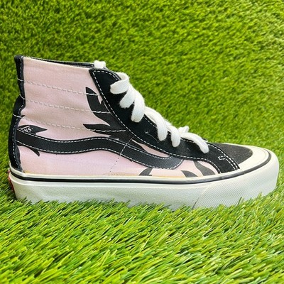 Vans Sk8-Hi Womens Size 7.5 Black Pink White Athletic Skateboard Shoes Sneakers