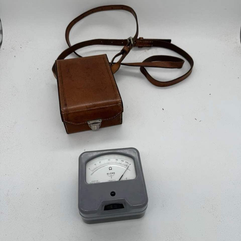 Multímetro lector de ohmios vintage Staub Co Elmes años 60 Alemania no probado con estuche Foto 2 de 4