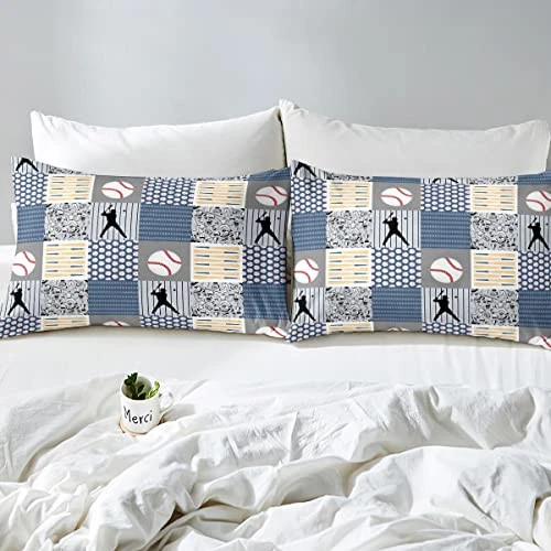  Juego de cama de béisbol para niños adolescentes hombres edredón de béisbol doble multi 108 Foto 3 de 4