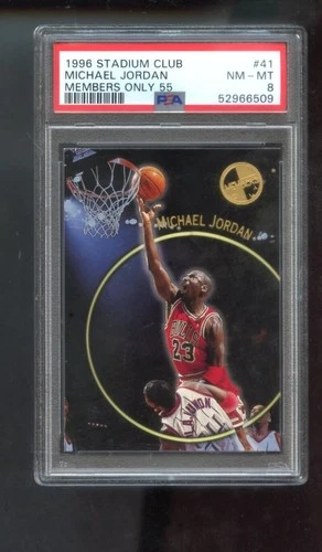 1996-97 Topps Stadium Club Members Only 55 #41 Michael Jordan PSA 8 Graded Card