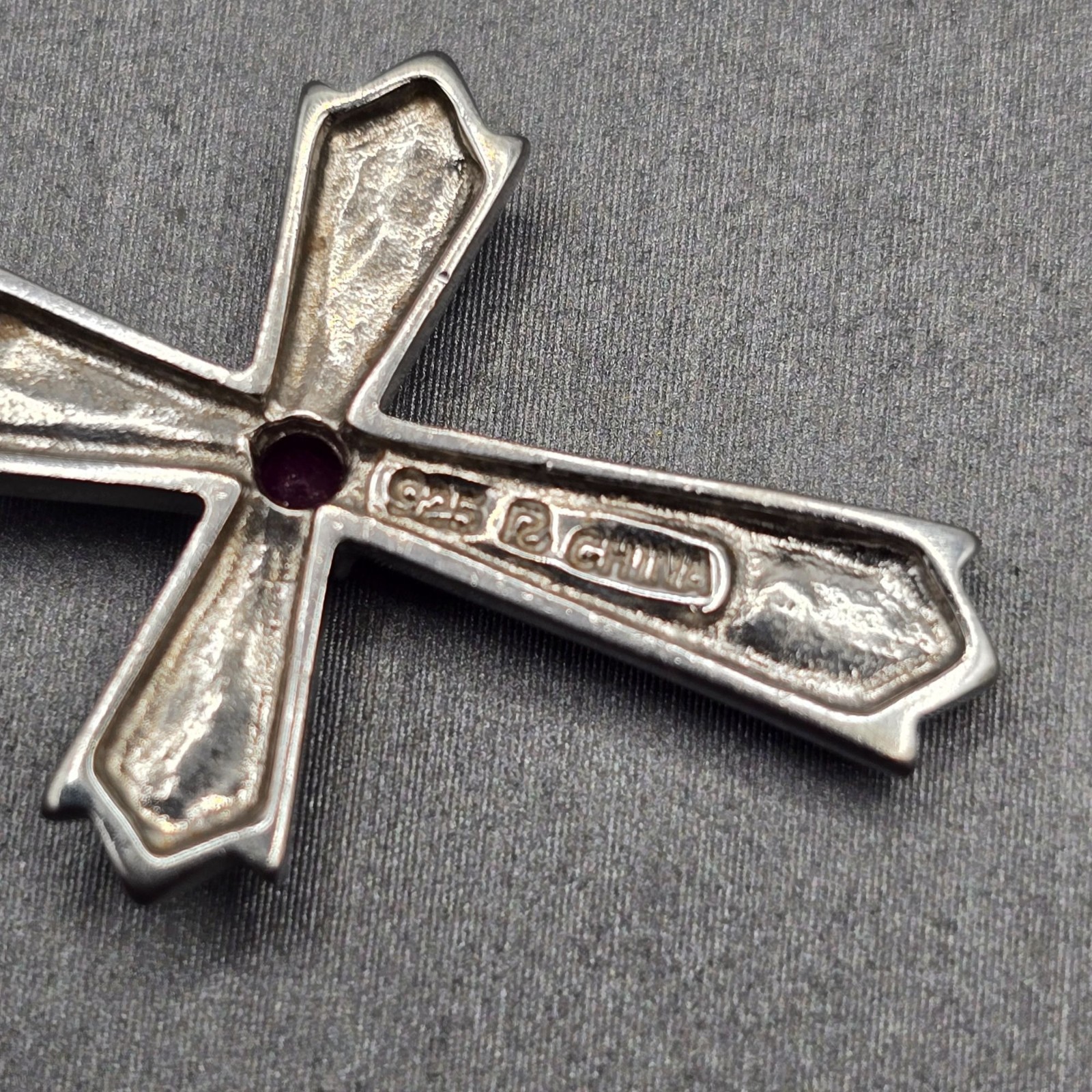 Ross-Simons Sterling Silver Ruby Cross Pendant 1.… - image 4