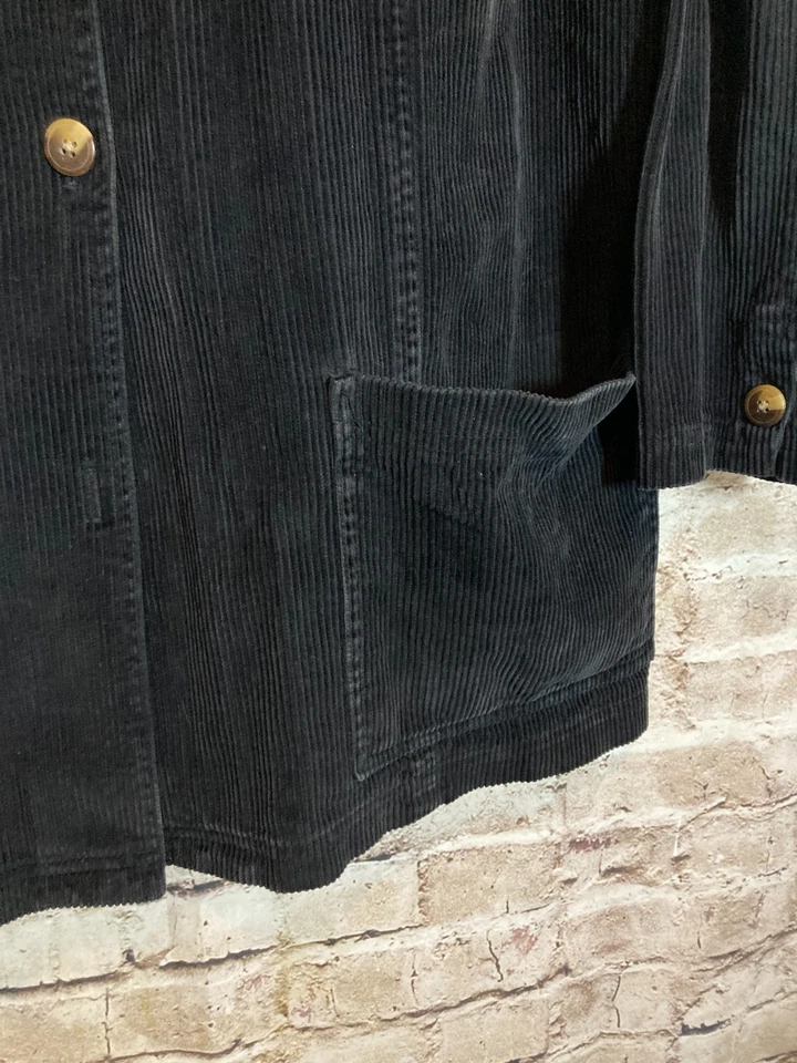 Rafaella Corduroy Jacket Womens 1X Shacket Black Button Up Capsule Minimalist - Image 4 of 4