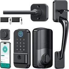 WiFi Smart Front Door Lock Set Keyless Entry Fingerprint Digital Keypad Deadbolt