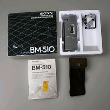 Sony BM-510 Microcassette Tape Recorder w/ Box Mic Case Manual Runs with Issues