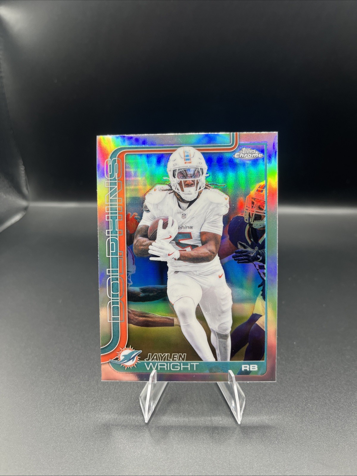 Jaylen Wright Refractor 2025 Topps Chrome #190 Miami Dolphins