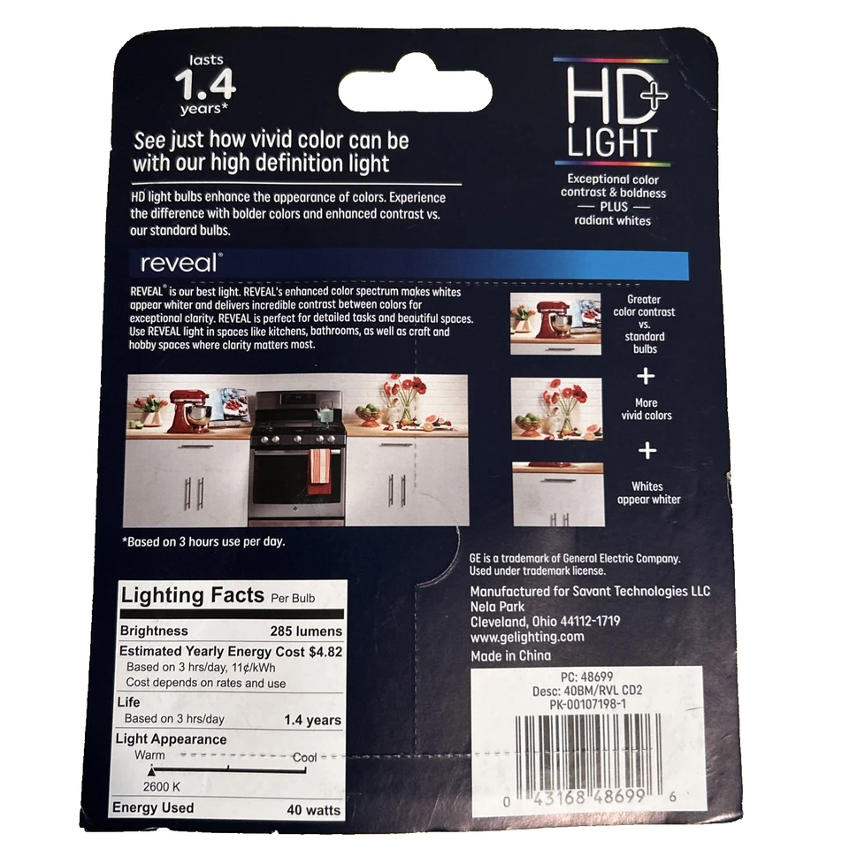 Ge Lighting 40w, 285 Lumen, Faceted, Ceiling fan Bulbs, 2 Bulbs Decorative B13 - Image 2 of 4