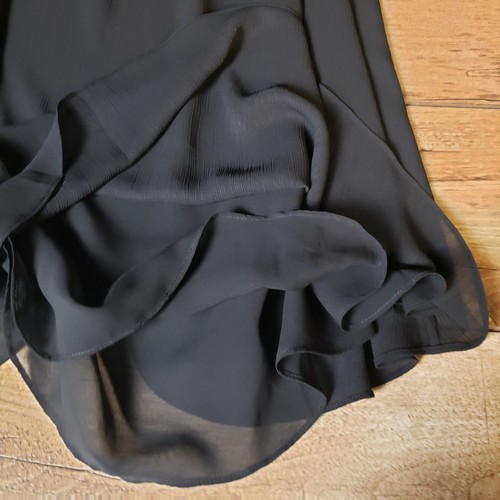 VICTORIA'S SECRET Blouson Dress Women XS Black Chiffon Split Sleeve Knee Length - Picture 4 of 11