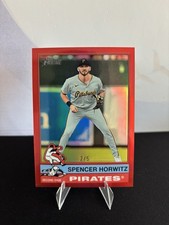 2025 Topps Heritage Spencer Horwitz Red Border 2/5 #75 Pirates