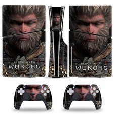 Slim Disc Console Skin Controllers Sticker Decals Compatible with PS5 WU KONG
