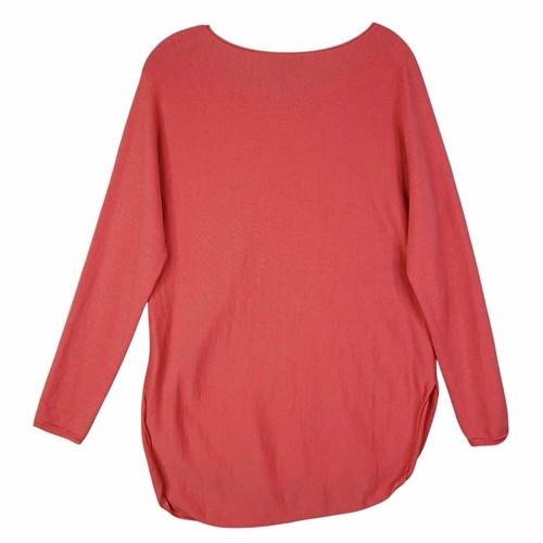 Eileen Fisher Sweater Womens Size Small S Orange Coral Long Sleeve Merino Wool - Picture 3 of 8