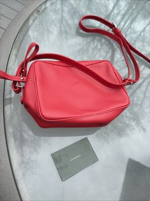 Soft Bright red Longchamp Mini Leather Crossbody Bag 2047087