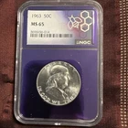 1963 Franklin Half Dollar Ms65 NGC Purple Core