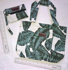 Hawaiian Print Canvas Handbag Tote Beach + Coin Bag Shop Hawaii Travel Monsteras